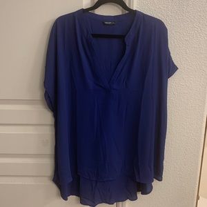 Blue V-Neck Blouse